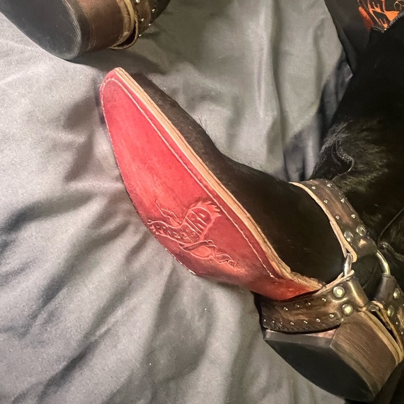 Freebird Black Haircalf Boots with Brown Accents - Picture 2 of 10